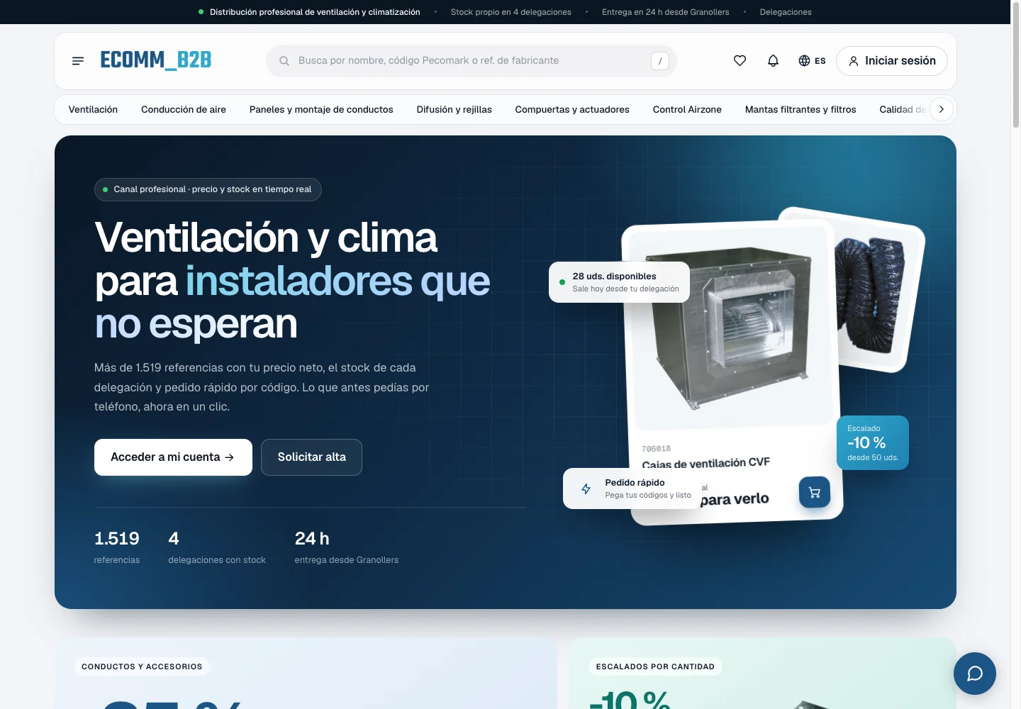 Captura real de la portada de la demo PrestaShop
