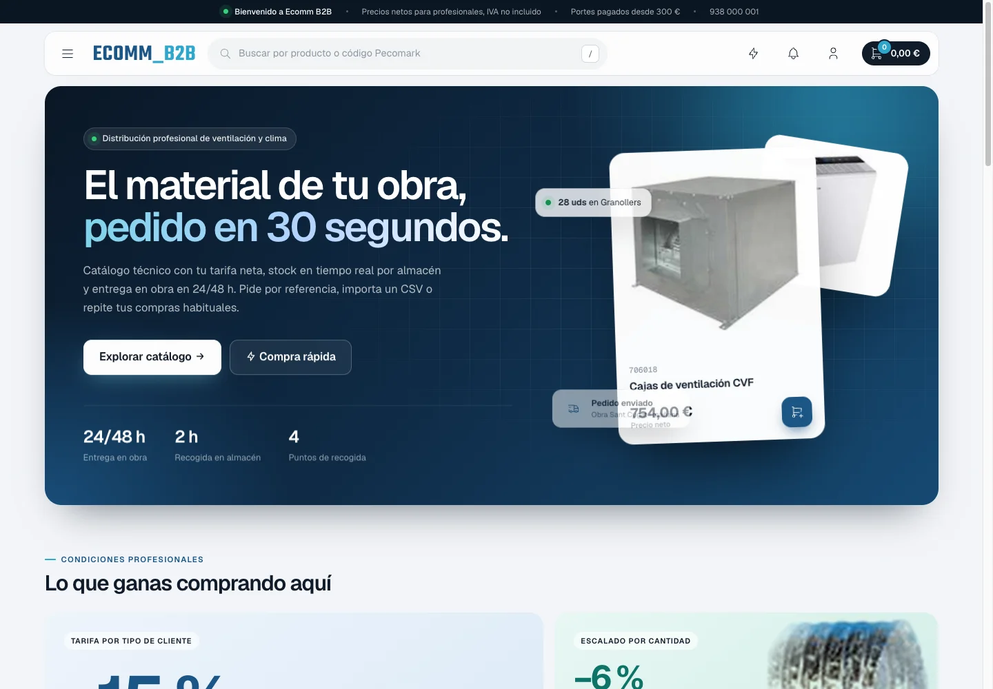Captura real de la portada de la demo Sylius